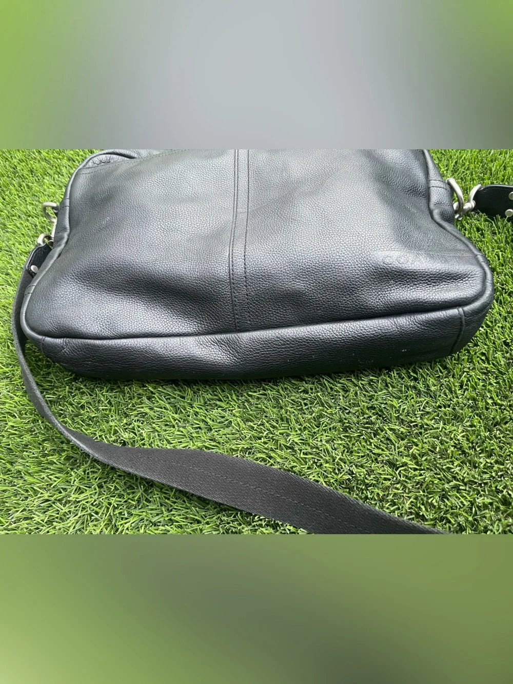 💼 AUTHENTIC COACH Harrison Black Leather Commuter Briefcase Business Laptop Bag